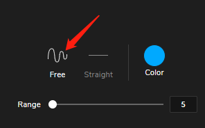 Use Free Draw para desenhar linhas e formas arbitrárias na imagem.