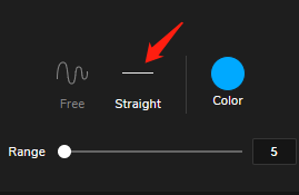 Disegna una linea retta con qualsiasi angolo.