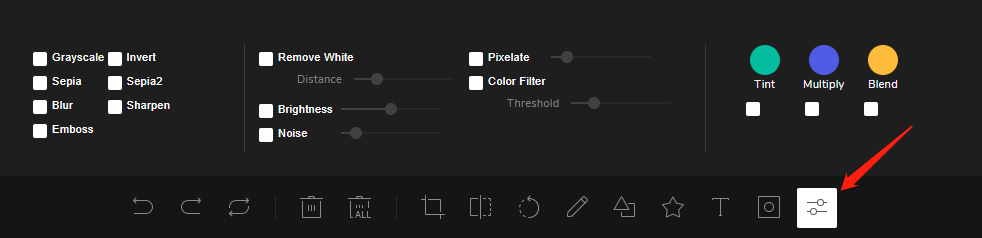 Haga clic en "Filtro" en la barra de herramientas.