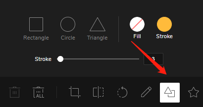 Cliquez sur "Forme" dans la barre d'outils.