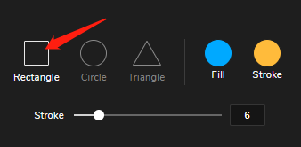 Add a rectangle to the image, and you can stretch the rectangle to change the size.