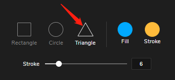 Aggiungi un triangolo all'immagine e puoi allungare il triangolo per cambiarne le dimensioni.